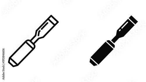 Black and white screwdriver bits isolated on white background