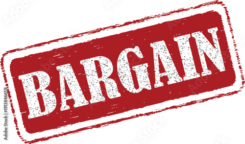 Vibrant red bargain stamp for business promotions and sales