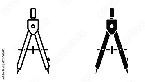 Dividers or compasses for drawing and measuring