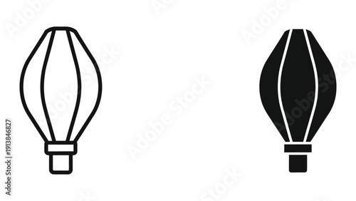 Hot air balloons icon set