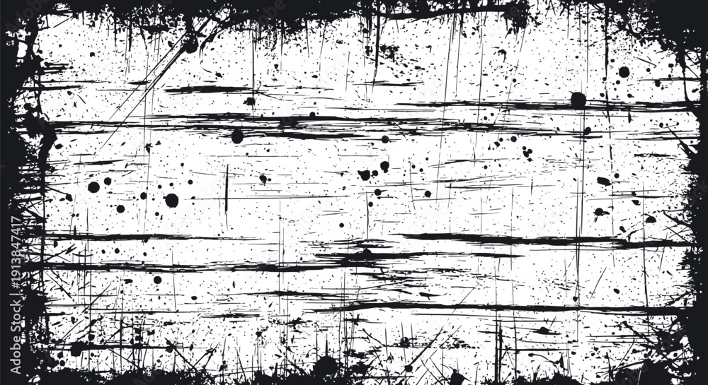 Fototapeta premium A grungy illustration of scratched and splattered texture on a wooden surface