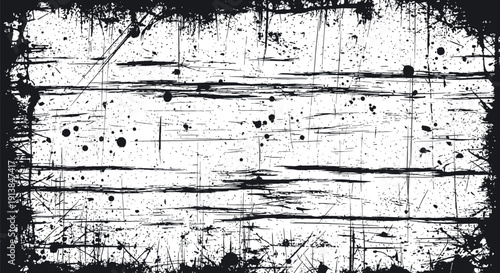 A grungy illustration of scratched and splattered texture on a wooden surface