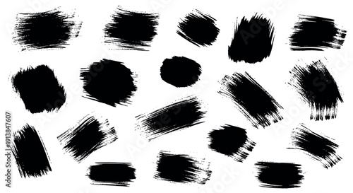 Black brush strokes on a white background create an artistic illustration