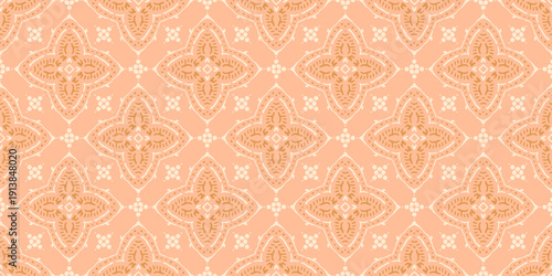 Pastel pink Indian block print seamless pattern. Patchwork print quilt fabric, wallpaper, boho chic repeat background.