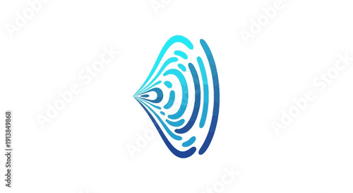 Abstract Blue Sound Wave Technology Logo