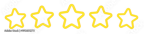 Star rating review icons for feedback and reputation management, five level score for service evaluation across ecommerce and apps with satisfaction survey results for marketing analytics