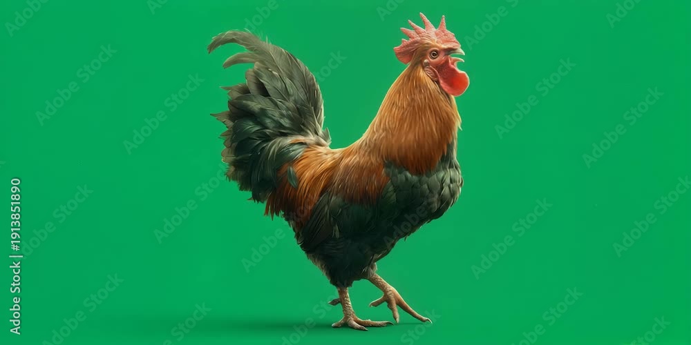 custom made wallpaper toronto digitalRooster Isolated on Green Screen Background