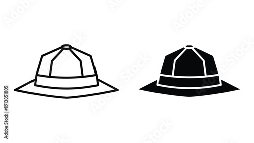 Firefighter helmet icon set