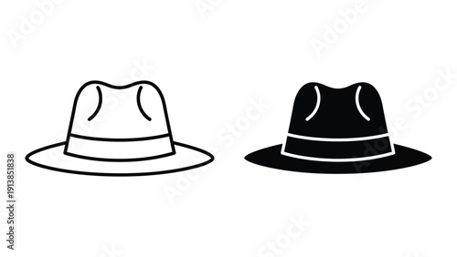 Simple black and white hat illustration