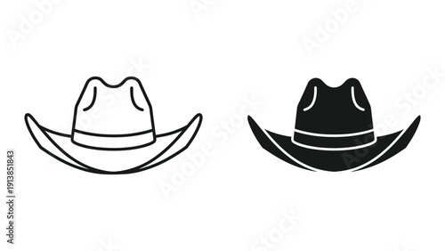 Cowboy hats icon set