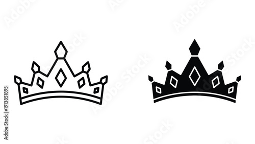 Crown icons in outline and solid styles