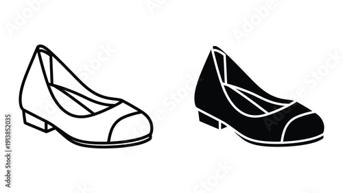 Black and white shoes illustration