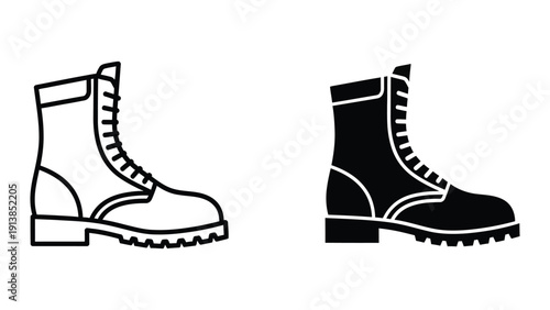 Black and white illustration of boots