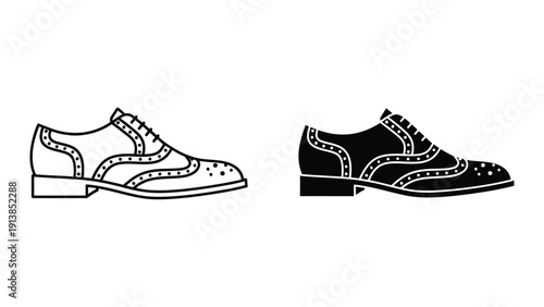 Mens dress shoes outline illustration