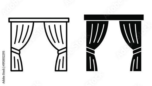 Curtain icon set