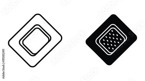 Square icons with rounded corners and inner shapes