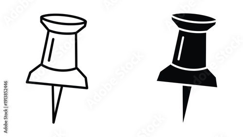 Thumbtacks in black and white