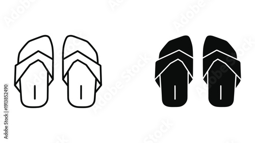 Simple line drawing of flip flops