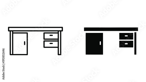 Simple desk icon design elements
