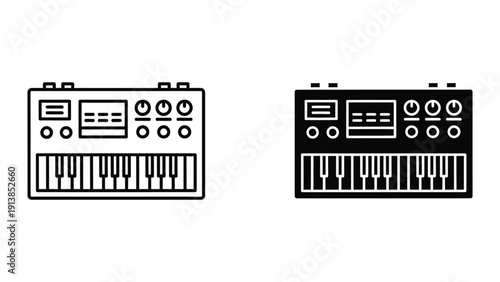 Synthesizer keyboard icons
