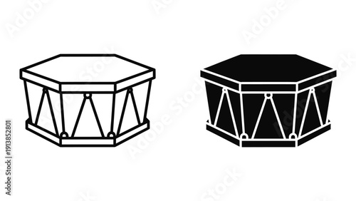 Octagonal drum illustration