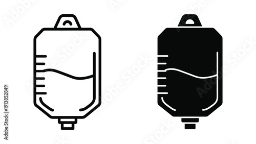 Fuel tank icons, black and white