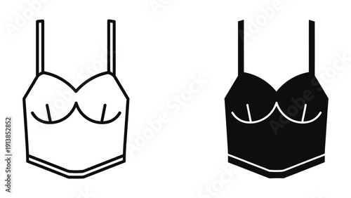 Black and white bra icons