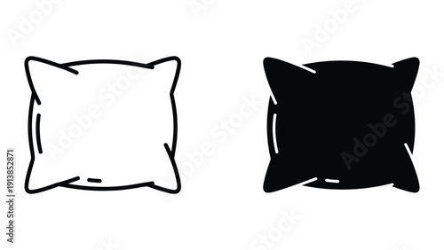 Black and white pillows illustration