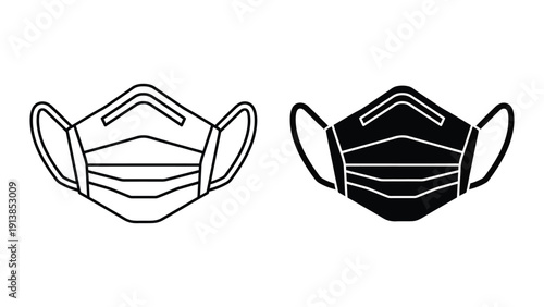 Medical face masks vector illustration set