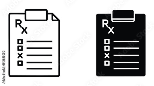 Prescription icons set