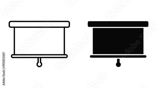 Simple black and white window blind illustration