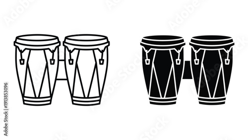 Conga Drums Line Art