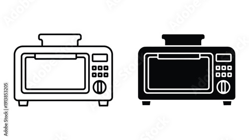 Microwave oven icon set