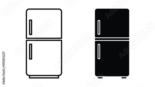 Two refrigerator illustrations side by side