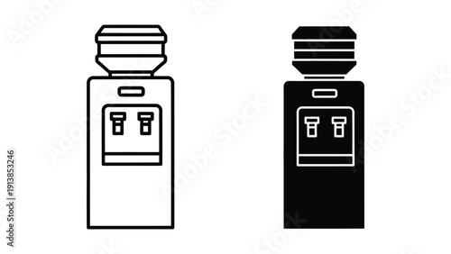 Coffee maker icons, black and white