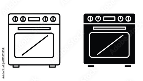 Oven icon set
