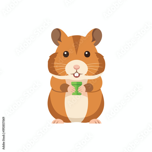 Happy Cartoon Hamster Enjoying a Cocktail