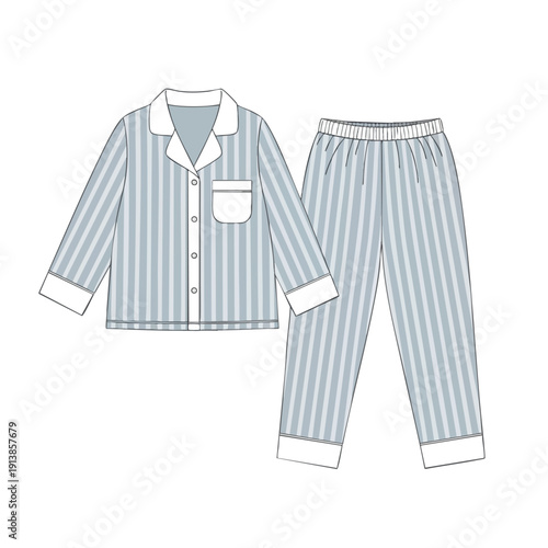 Striped Pajama Set for Relaxing at Home