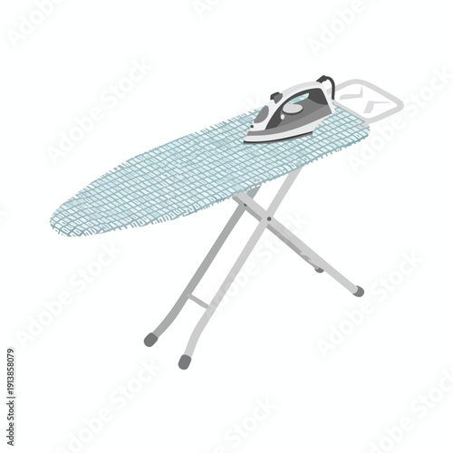Ironing Board with Iron and Cover