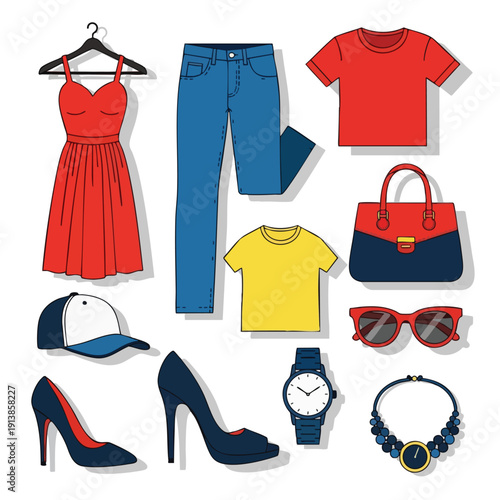 Vibrant Fashion Accessories and Clothing