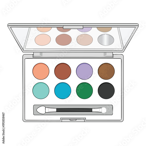Colorful Eyeshadow Palette with Brush