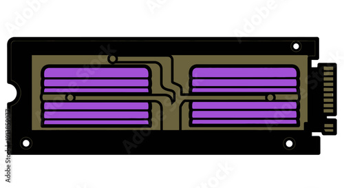 High Speed SSD Drive Storage Device Vector Illustration