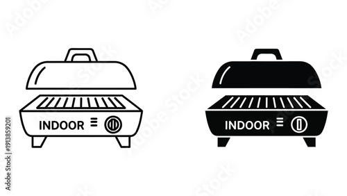 Indoor electric grill illustration