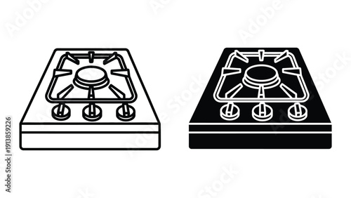 Gas Stove Top Illustration