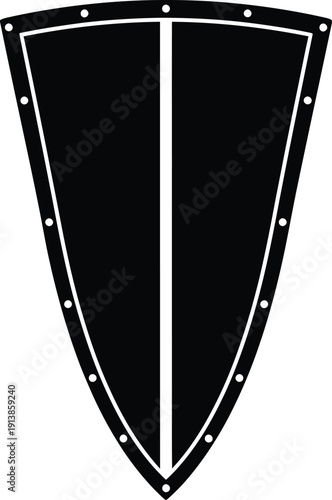 Shield with crossed swords medieval emblem icon