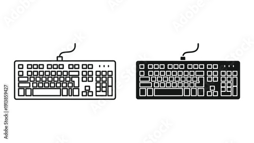 Black and white computer keyboards side by side