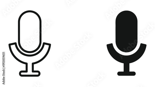 Microphone icons in outline and solid styles