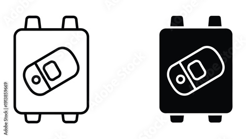 Light switch icon in positive and negative versions