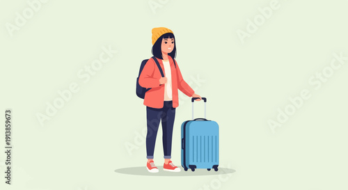Person with luggage, ready for travel