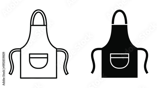 Black and white apron illustrations